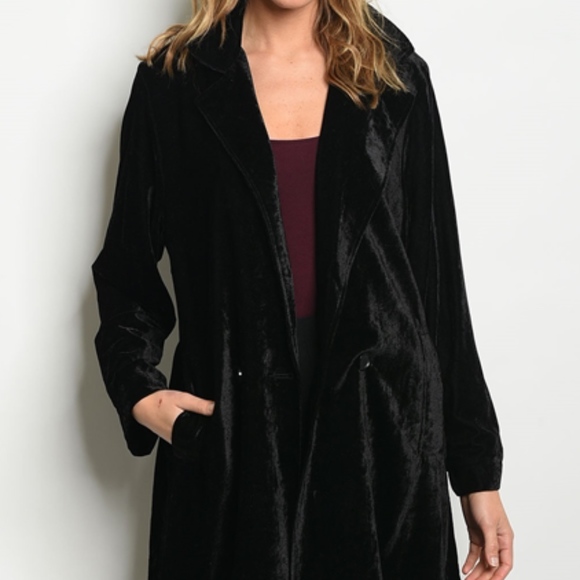 Last 1! VELVET TRENCH COAT - Picture 2 of 5